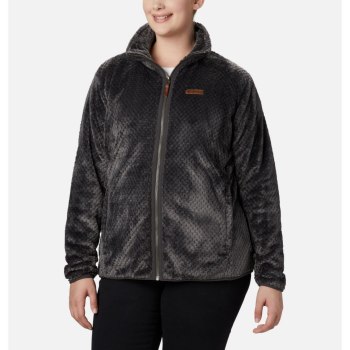 Columbia Fire Side II Plush Full Zip Fleece Plus Size, Chamarras Grises Oscuro Para Mujer | 278510-L